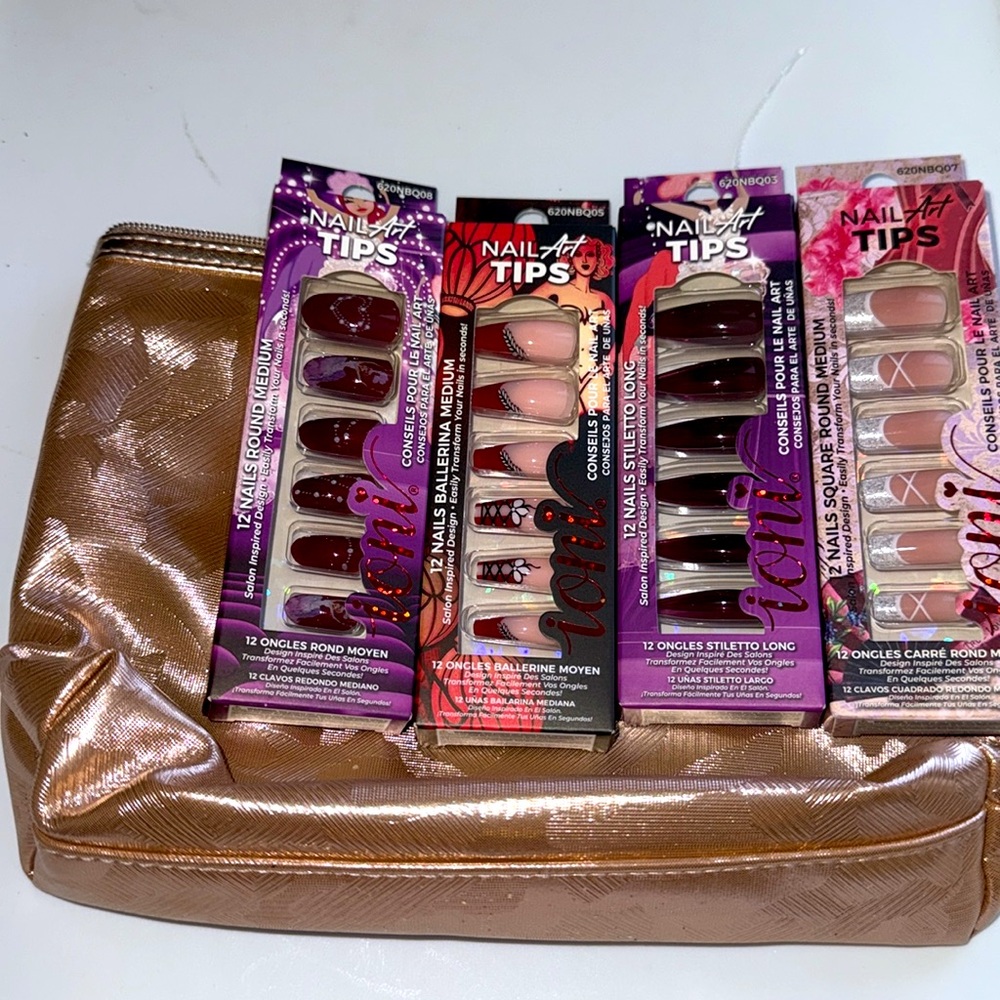 Ioni nail burlesque, Nail Art Tips- set of 4 w/ bag